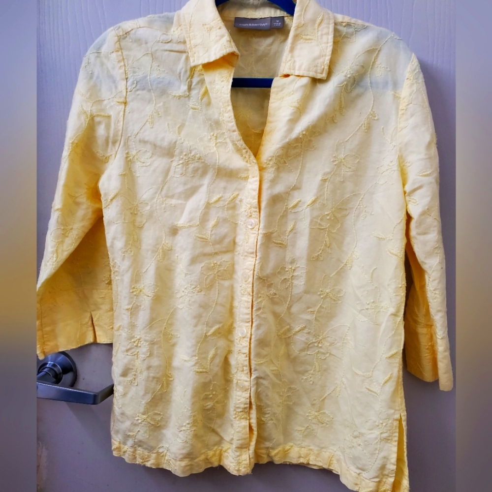 Croft&Barrow Women's Yellow Shirt/Blouse